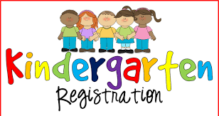 Clip art of 5 kids holding hands with the Kindergarten Registration written underneath